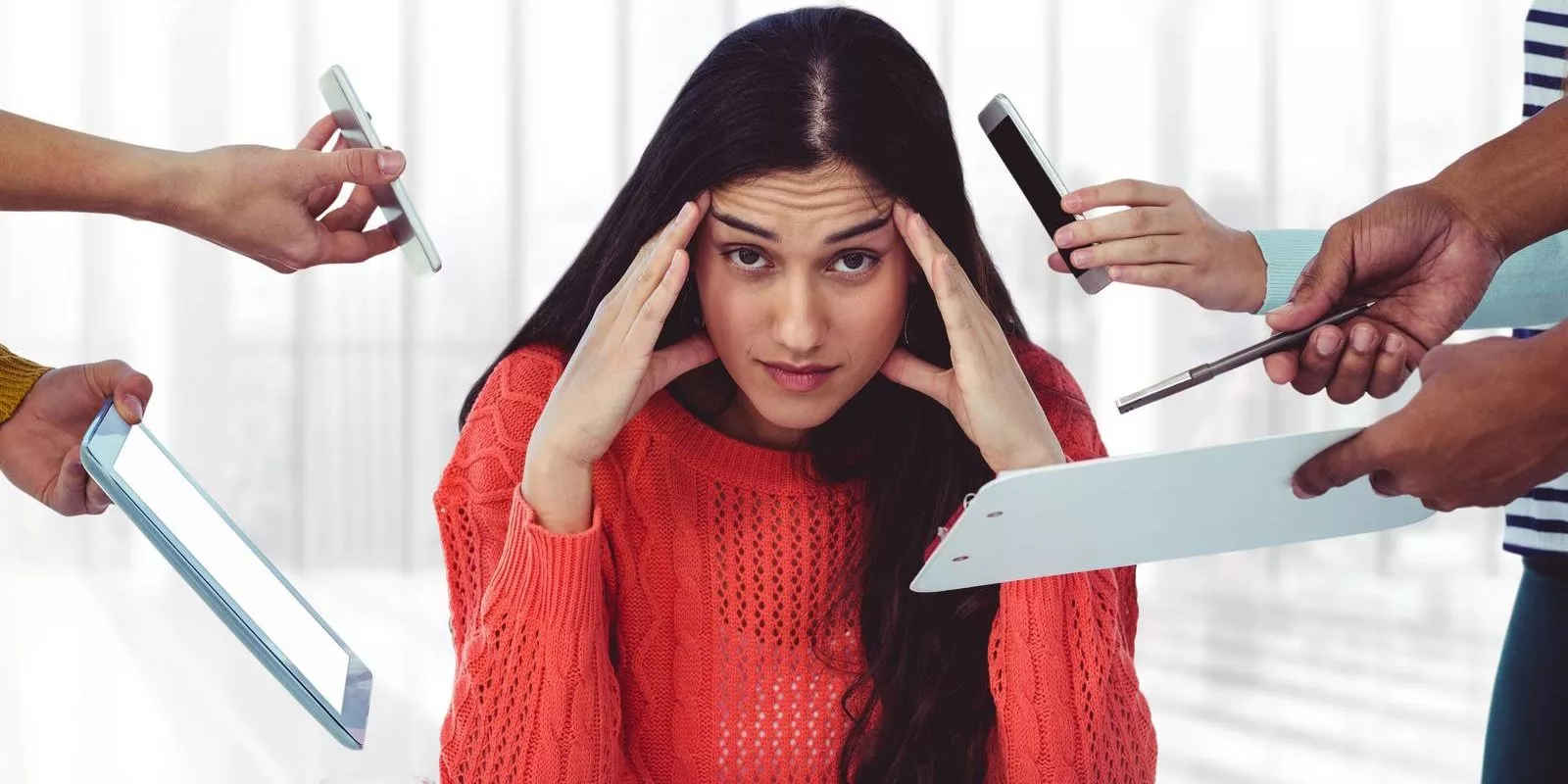 photo d'une femme stressée